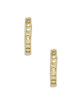 Aretes circulares Metales Corazón Flat con acabado brillante