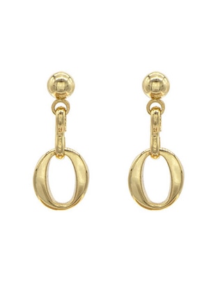 Aretes de óvalo emanuel ungaro con acabado liso 1