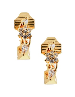 Aretes ovalados con acabado brillante cristal