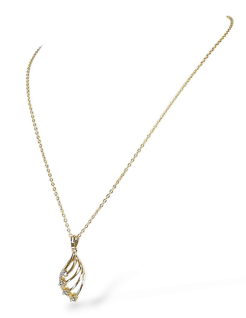 Aretes y collar 18 k zirconia