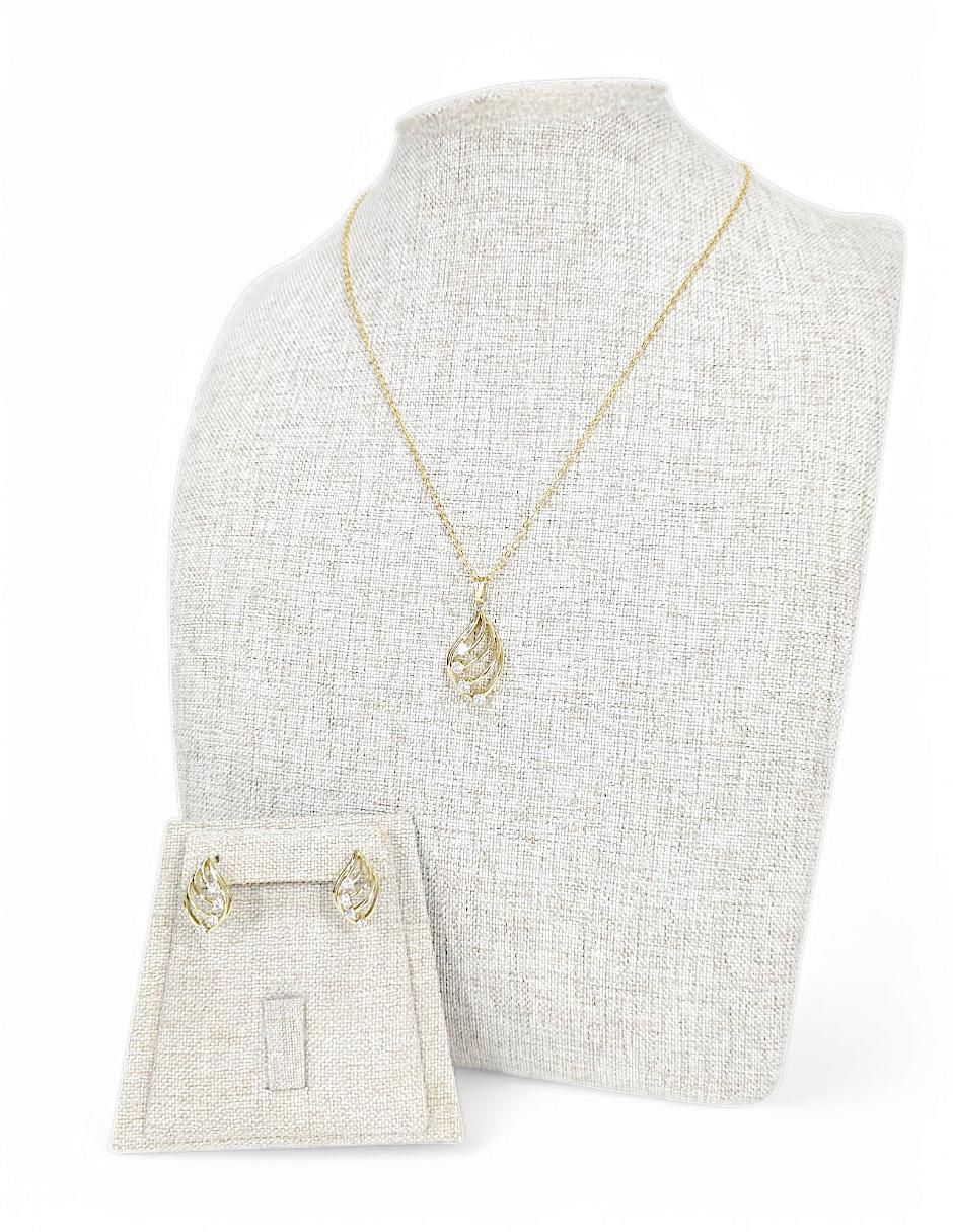 Aretes y collar 18 k zirconia 7