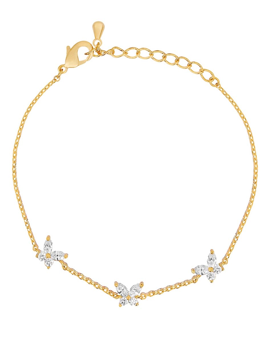 Pulsera con zirconia 18 K acabado chapa de oro Pulsera con zirconia 18 K acabado chapa de oro