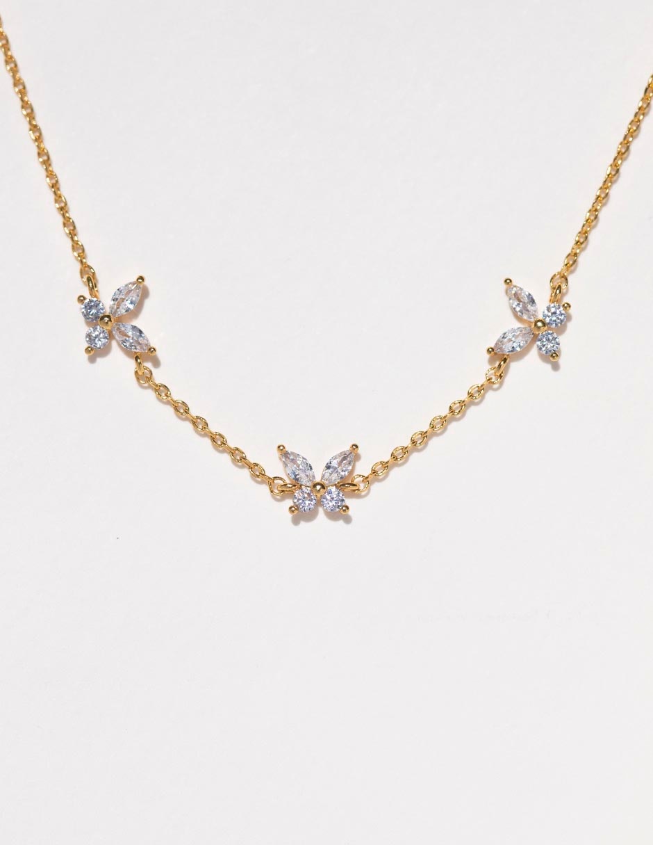Pulsera con zirconia 18 K acabado chapa de oro 3