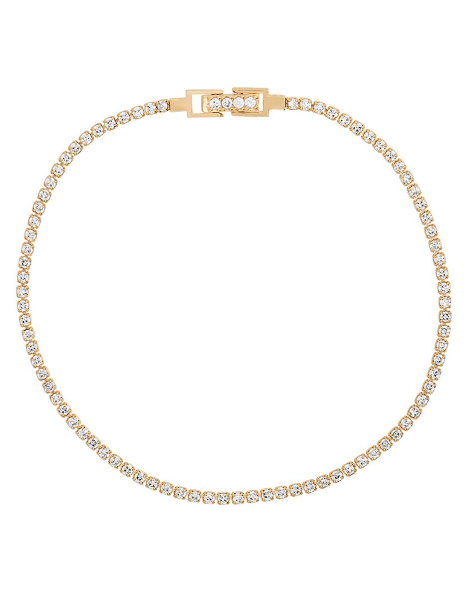 Pulsera con zirconia cúbica 18 K Essentials acabado chapa de oro Pulsera con zirconia cúbica 18 K Essentials acabado chapa de oro