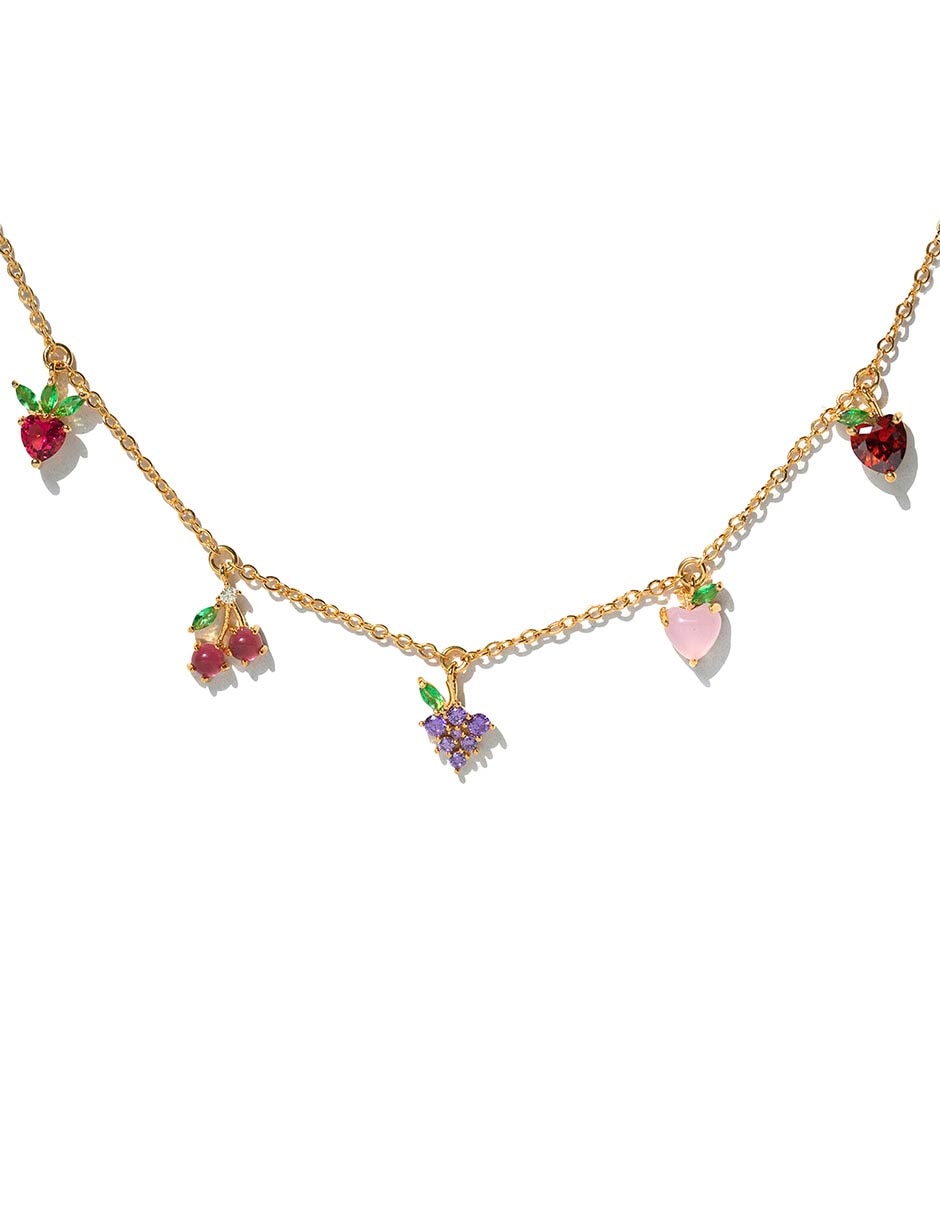 Pulsera con zirconia 18 K Fruit acabado chapa de oro 2