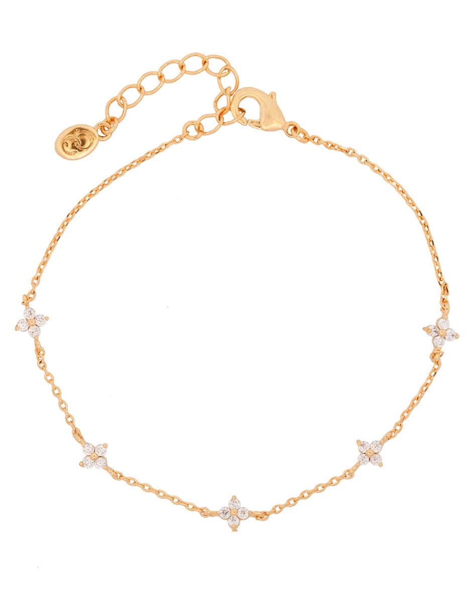 Pulsera con zirconia 18 K acabado chapa de oro Pulsera con zirconia 18 K acabado chapa de oro
