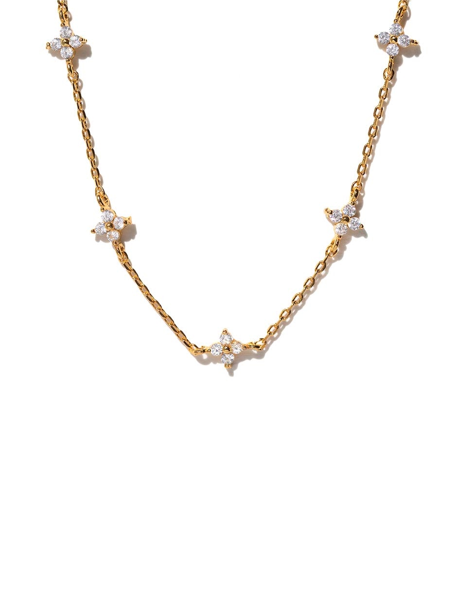 Pulsera con zirconia 18 K acabado chapa de oro 2