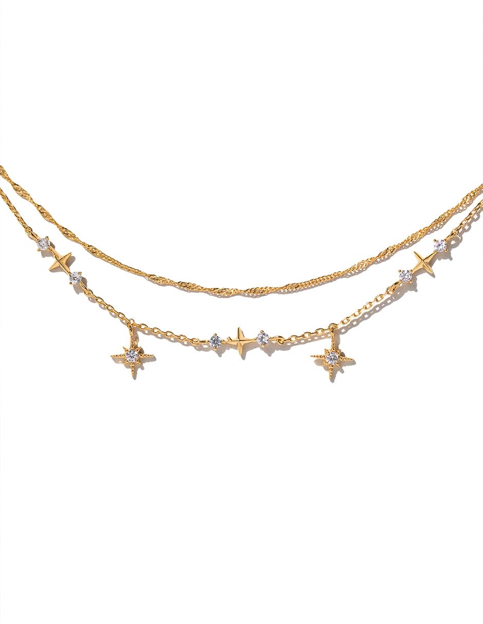 Pulsera con zirconia cúbica 18 K Wandering acabado brillante