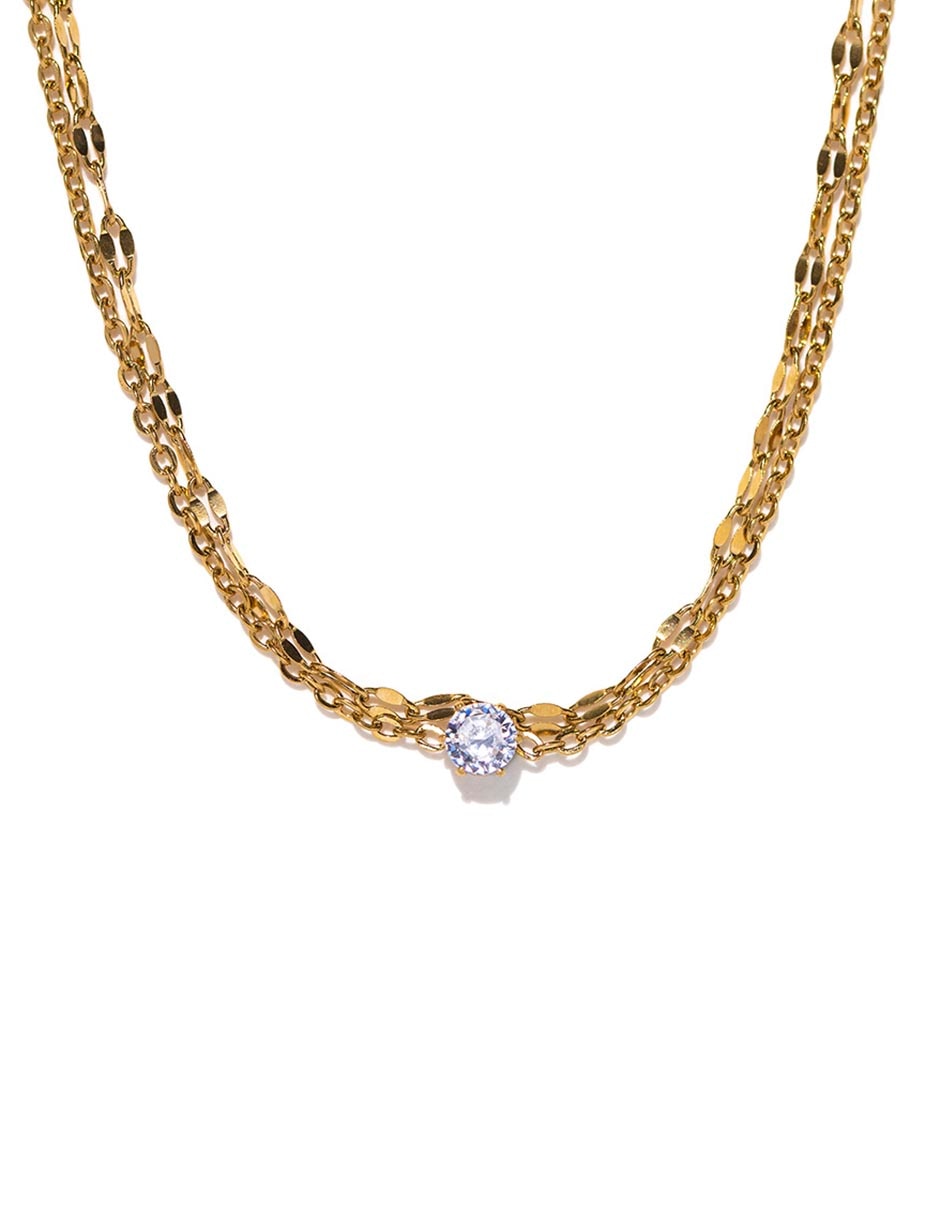 Pulsera con zirconia cúbica 18 K Essentials acabado chapa de oro