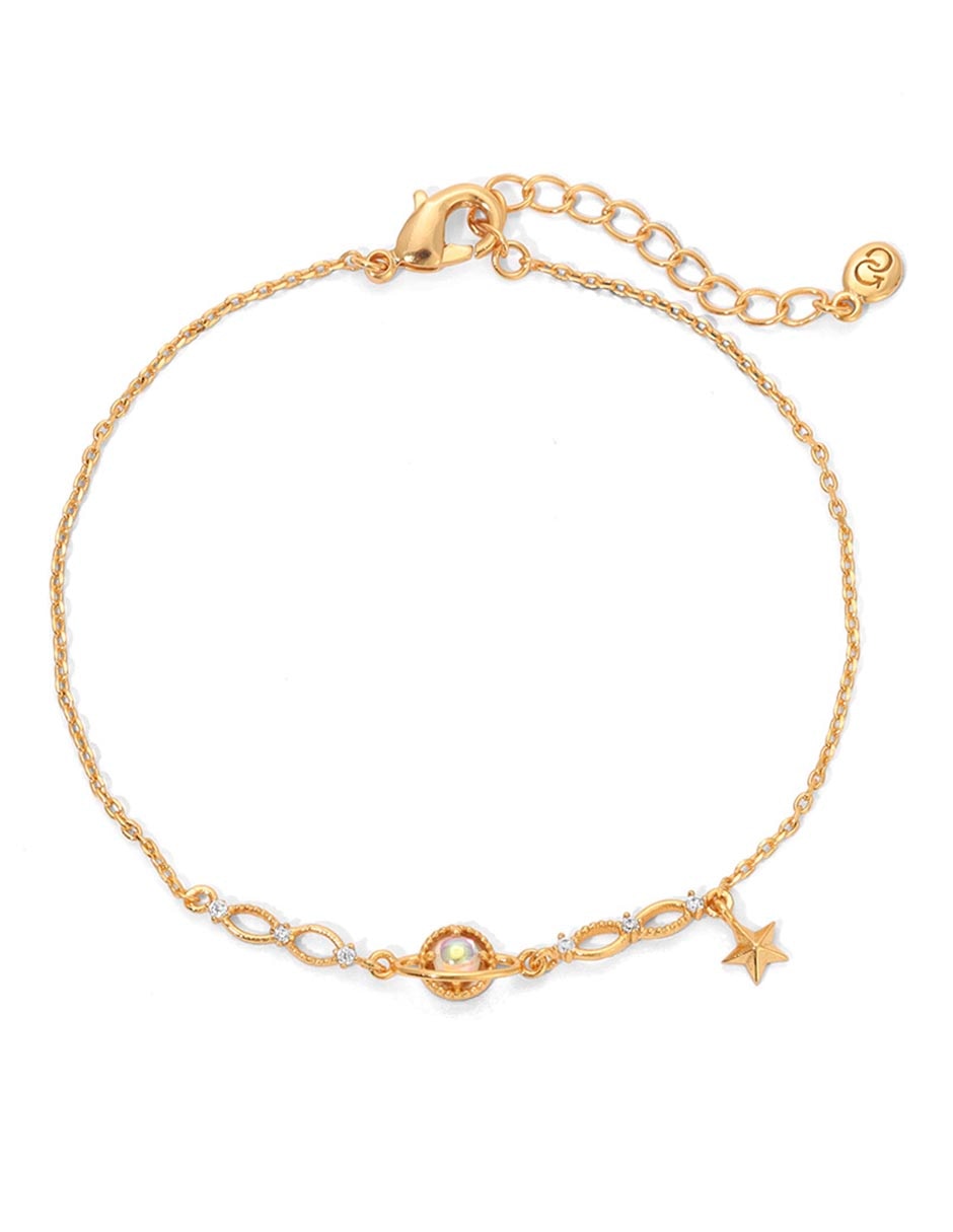 Pulsera con zirconia cúbica 18 K Galaxy acabado chapa de oro