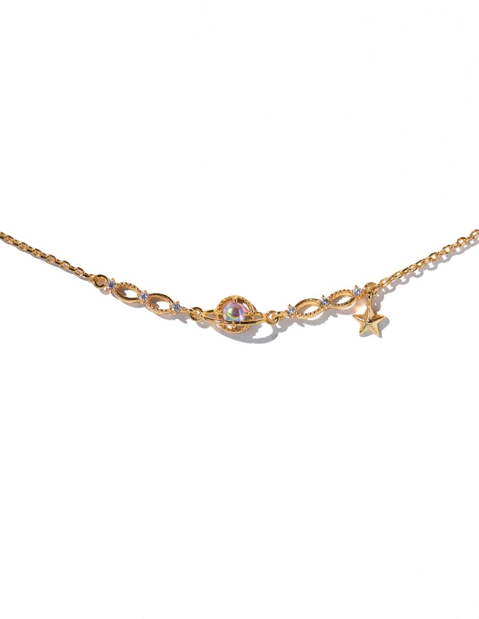 Pulsera con zirconia cúbica 18 K Galaxy acabado chapa de oro 2