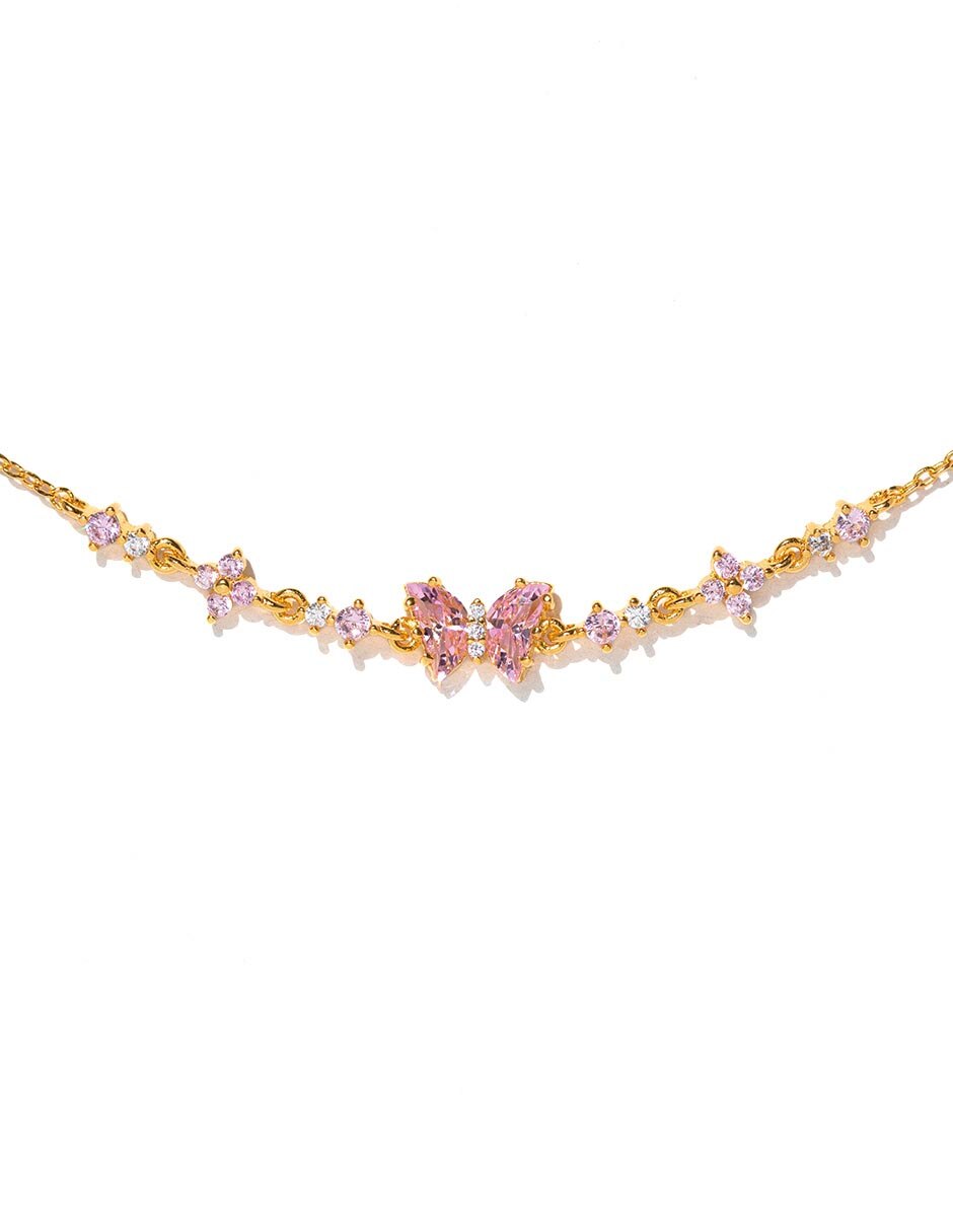 Pulsera con zirconia 18 K acabado chapa de oro Pulsera con zirconia 18 K acabado chapa de oro