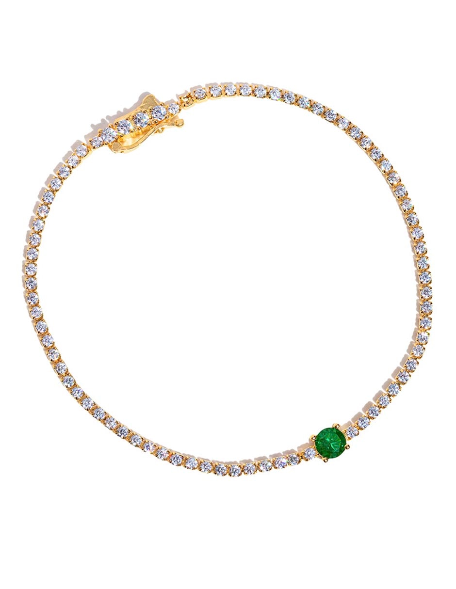 Pulsera con zirconia cúbica Essentials acabado baño de oro 18 K Pulsera con zirconia cúbica Essentials acabado baño de oro 18 K