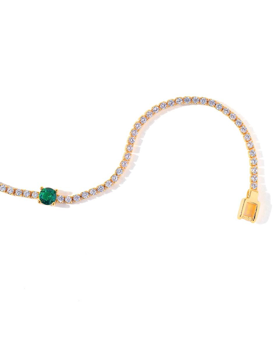 Pulsera con zirconia cúbica Essentials acabado baño de oro 18 K 2