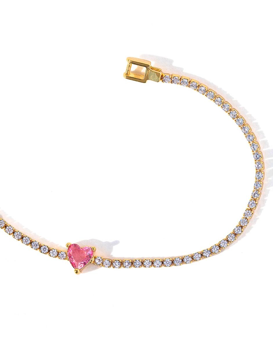 Pulsera con zirconia cúbica 18 K Classic acabado chapa de oro 2
