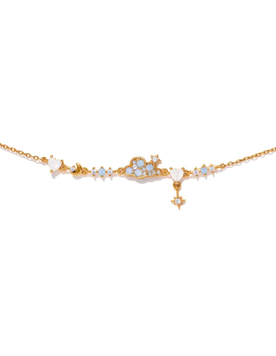 Pulsera con zirconia 18 K acabado chapa de oro 2