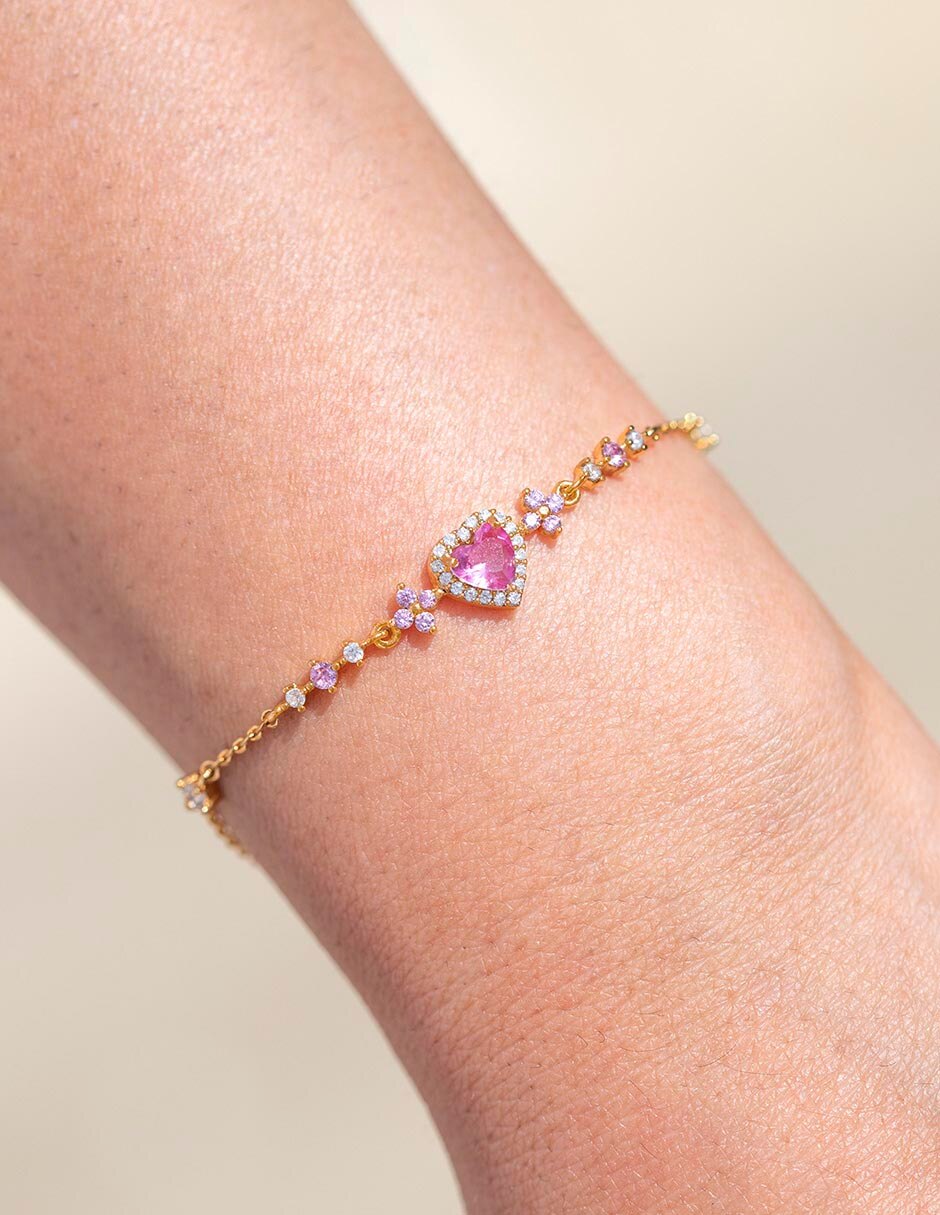 Pulsera con zirconia cúbica 18 K Classic acabado chapa de oro 3