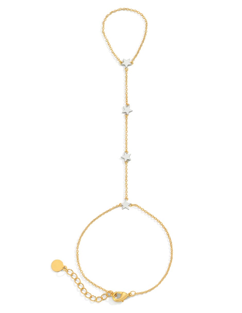 Pulsera con zirconia cúbica 18 K All Star Two Tone acabado chapa de oro