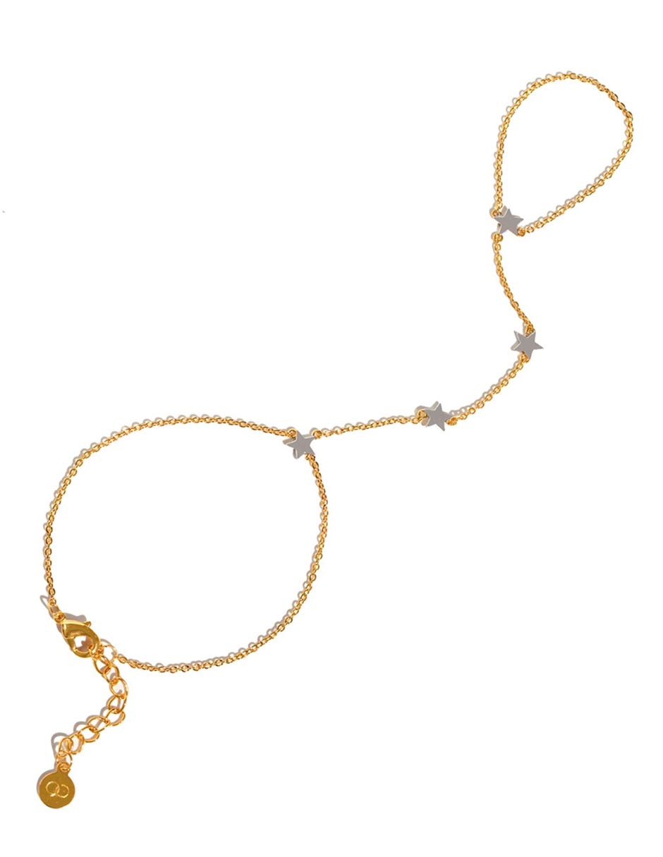 Pulsera con zirconia cúbica 18 K All Star Two Tone acabado chapa de oro 2