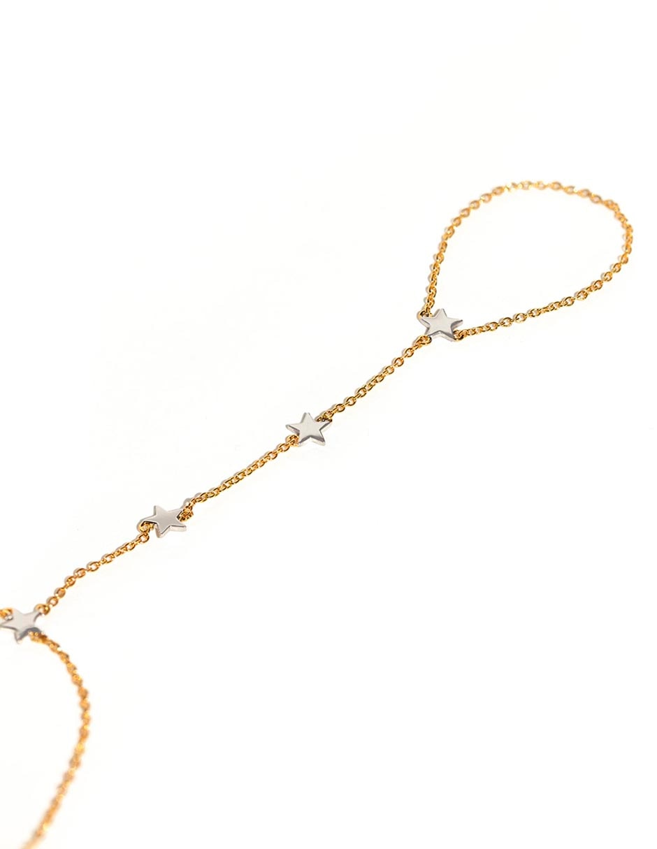 Pulsera con zirconia cúbica 18 K All Star Two Tone acabado chapa de oro 3