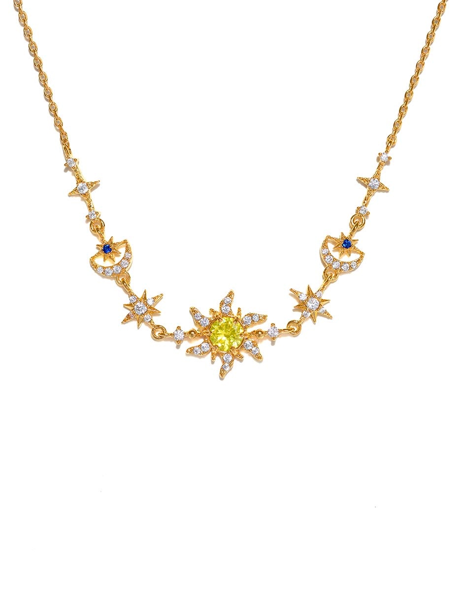 Pulsera con zirconia cúbica 18 K Galaxy acabado chapa de oro