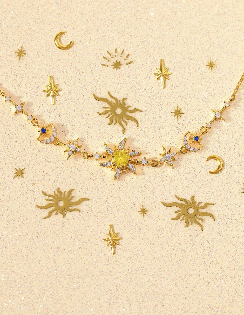 Pulsera con zirconia cúbica 18 K Galaxy acabado chapa de oro 3