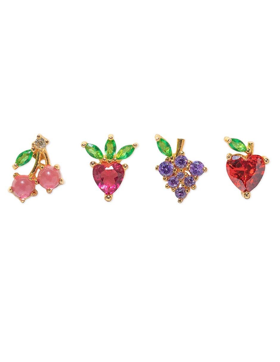 Set de aretes 18 K con acabado chapa de oro