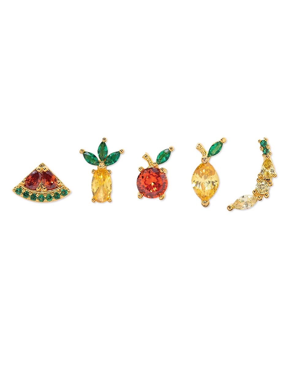 Set de aretes 18 K con acabado chapa de oro