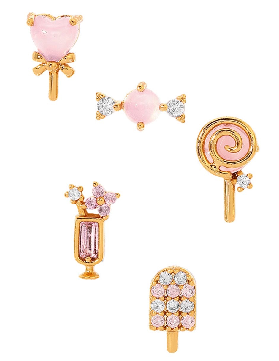 Set de aretes 18 K con acabado chapa de oro