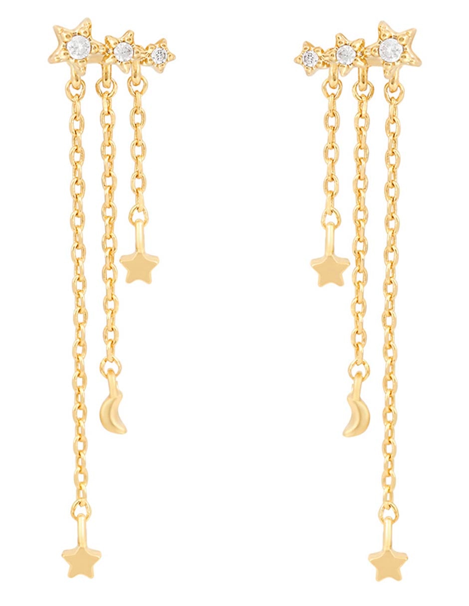 Aretes 18 K con acabado chapa de oro