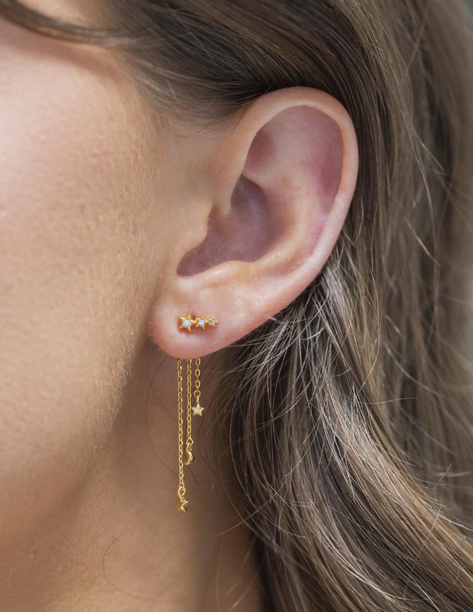 Aretes 18 K con acabado chapa de oro 2