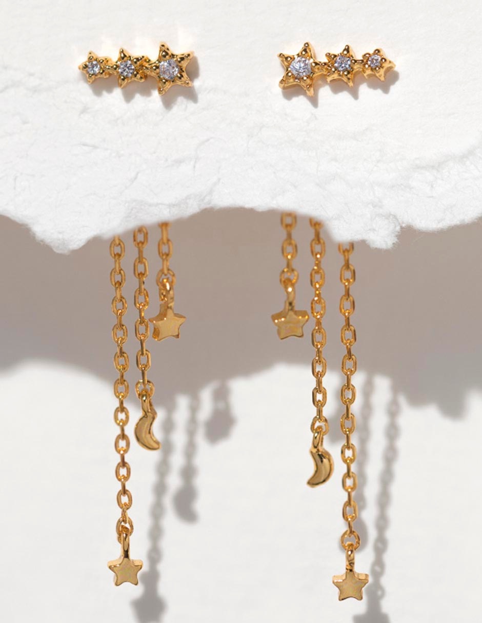 Aretes 18 K con acabado chapa de oro 4