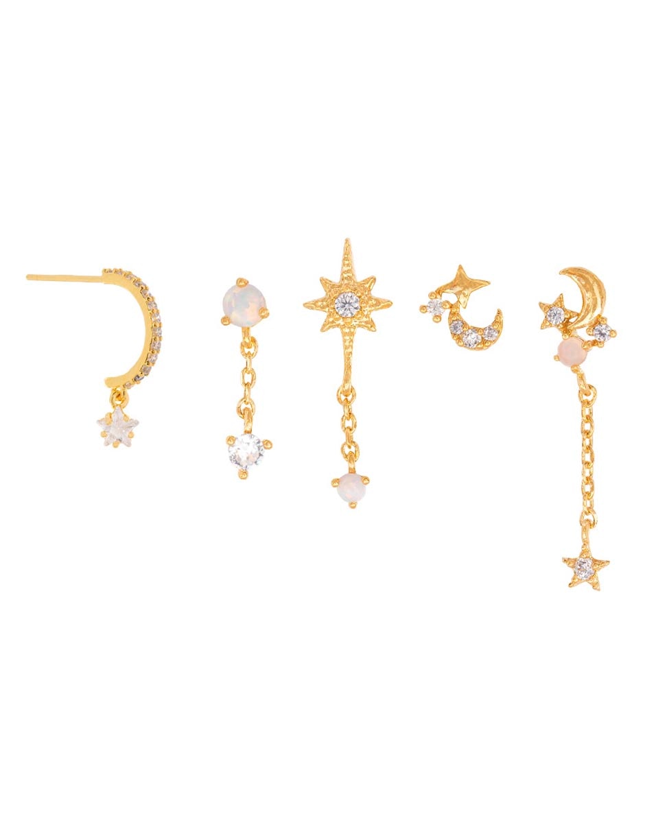 Aretes 18 K con acabado chapa de oro