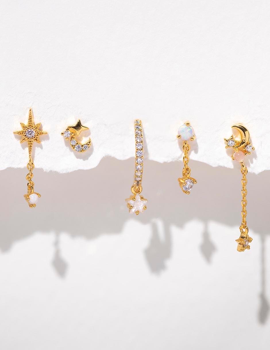 Aretes 18 K con acabado chapa de oro 3