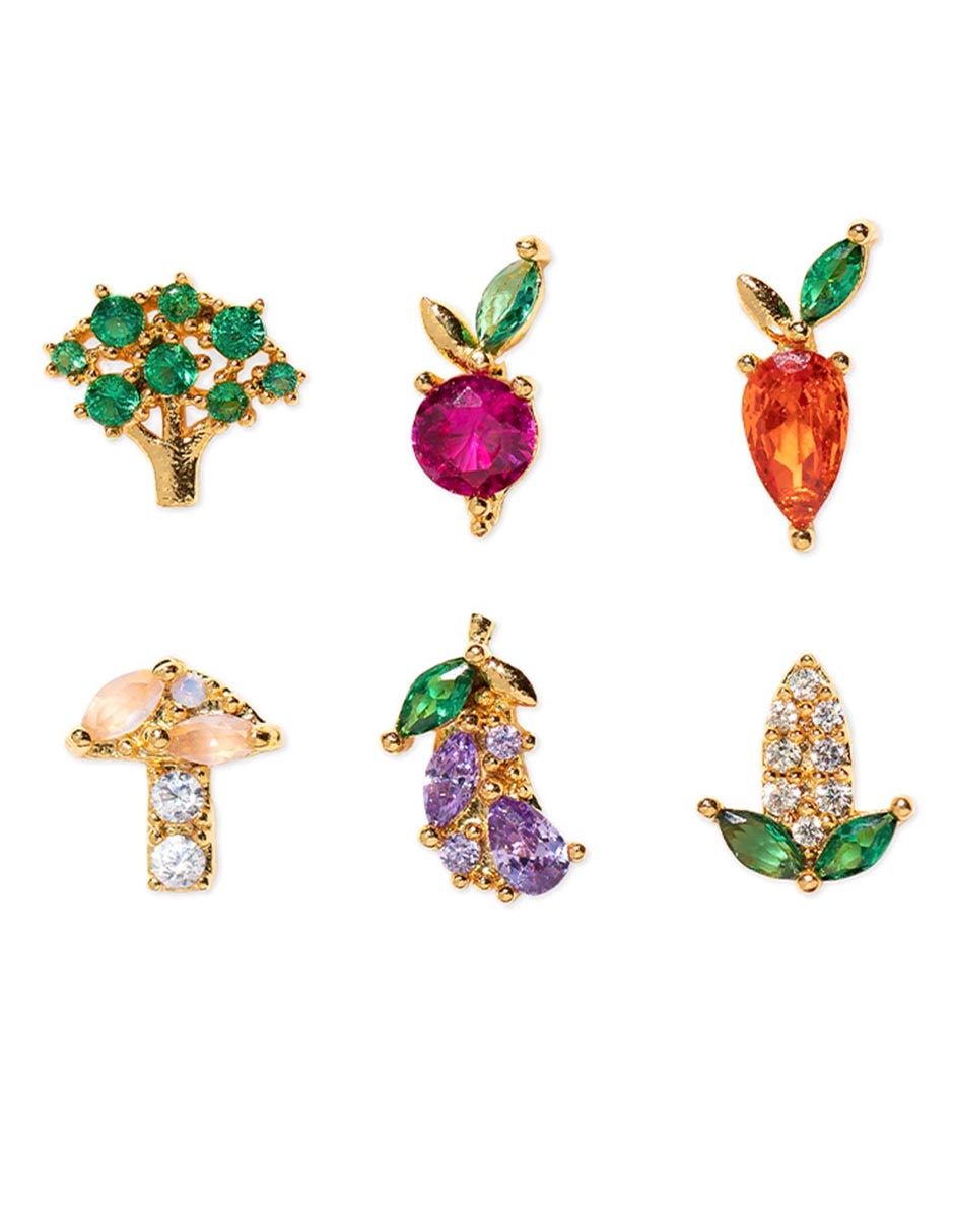 Set de aretes 18 K con acabado chapa de oro