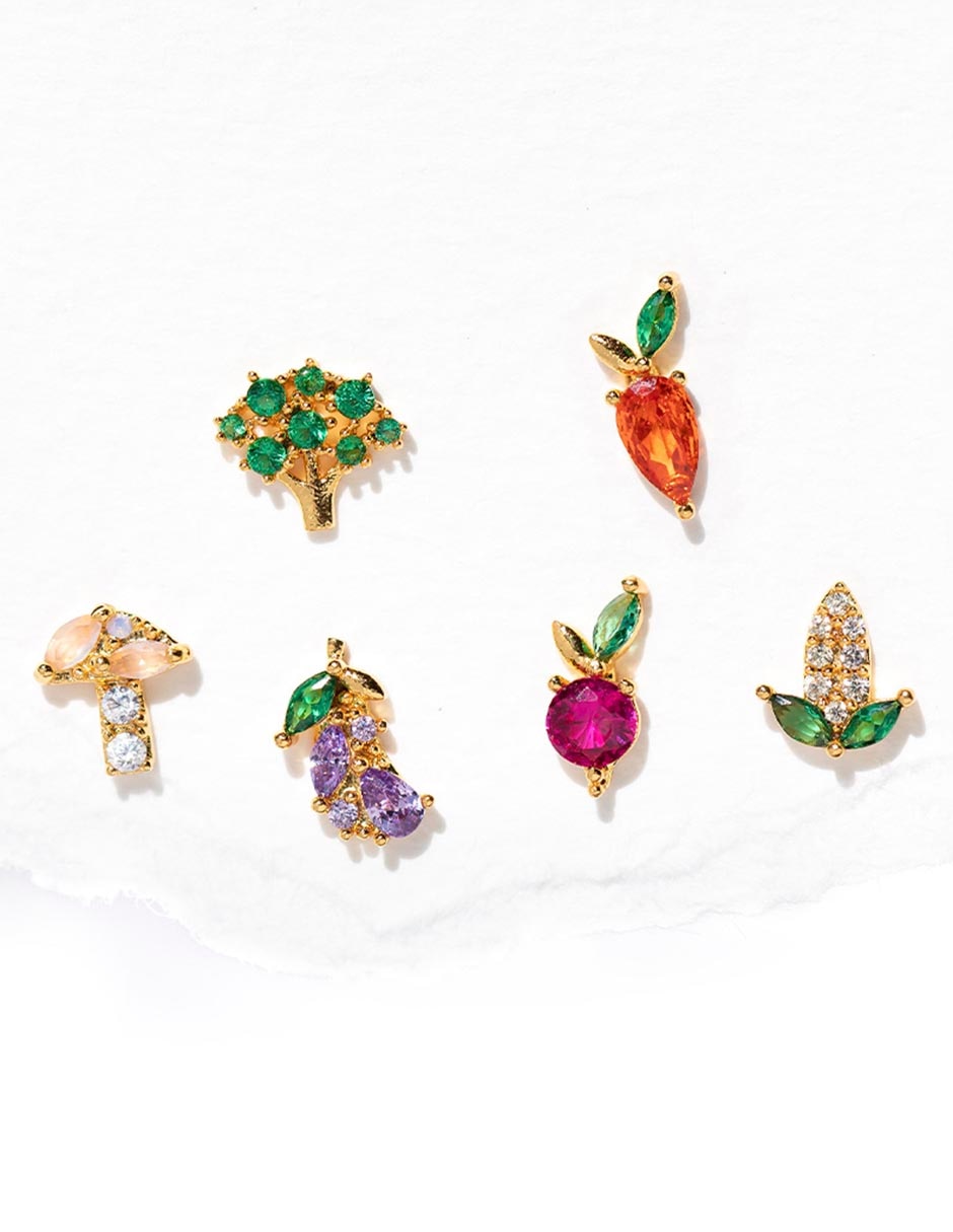Set de aretes 18 K con acabado chapa de oro 2