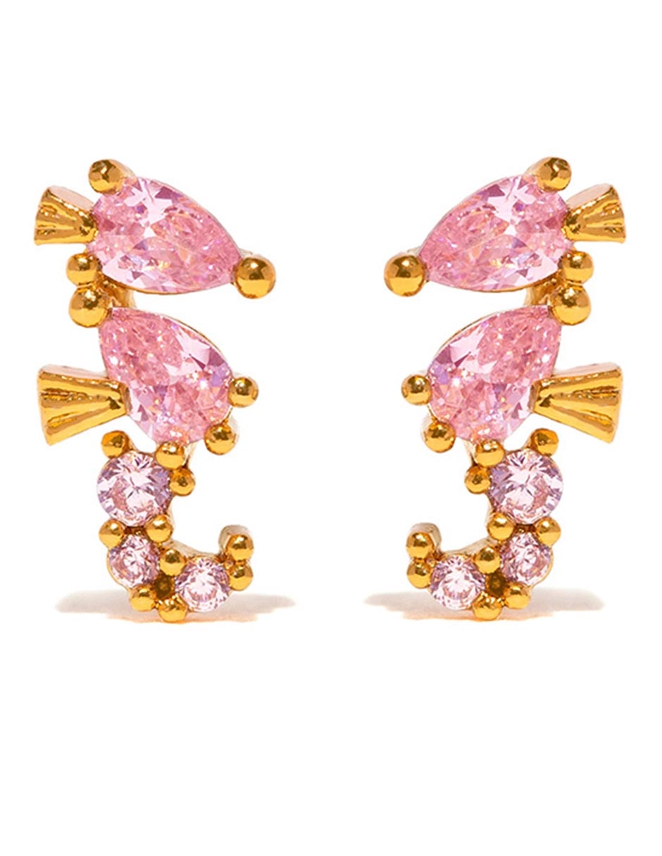 Aretes 18 K con acabado chapa de oro