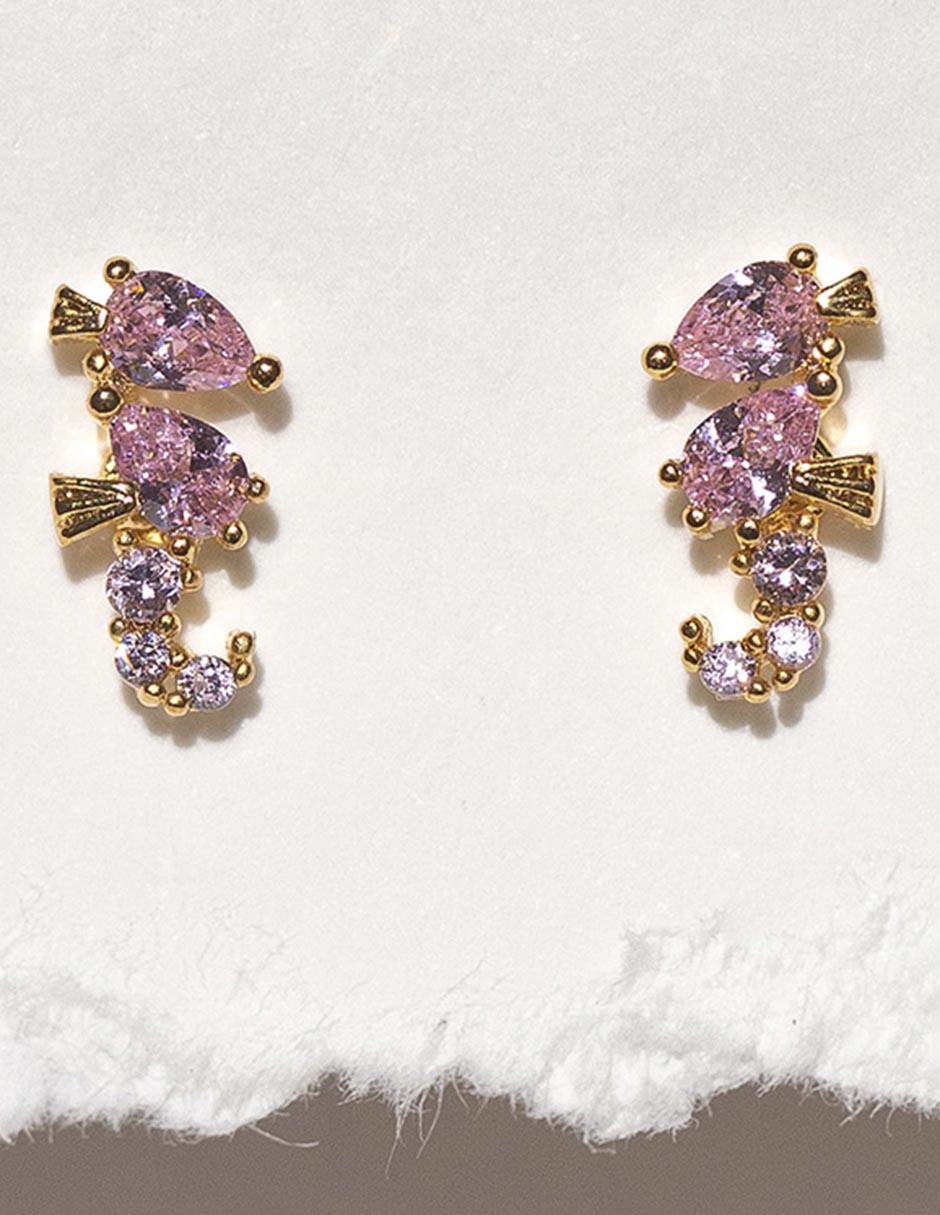 Aretes 18 K con acabado chapa de oro 2