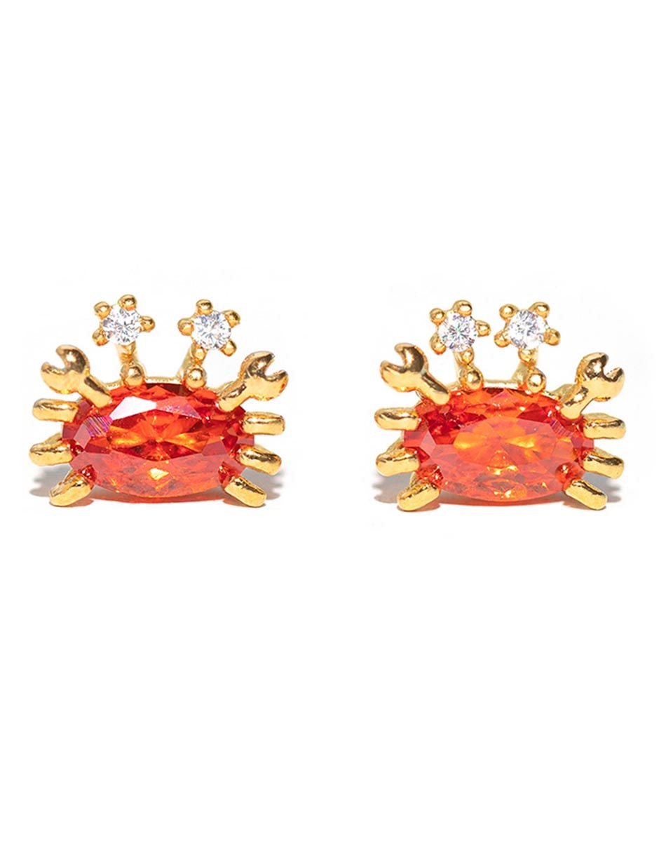 Aretes de cangrejo 18 K con acabado chapa de oro Aretes de cangrejo 18 K con acabado chapa de oro