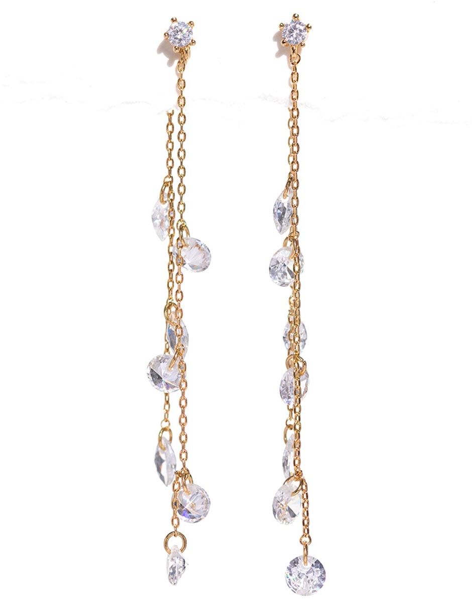 Aretes 18 K con acabado chapa de oro