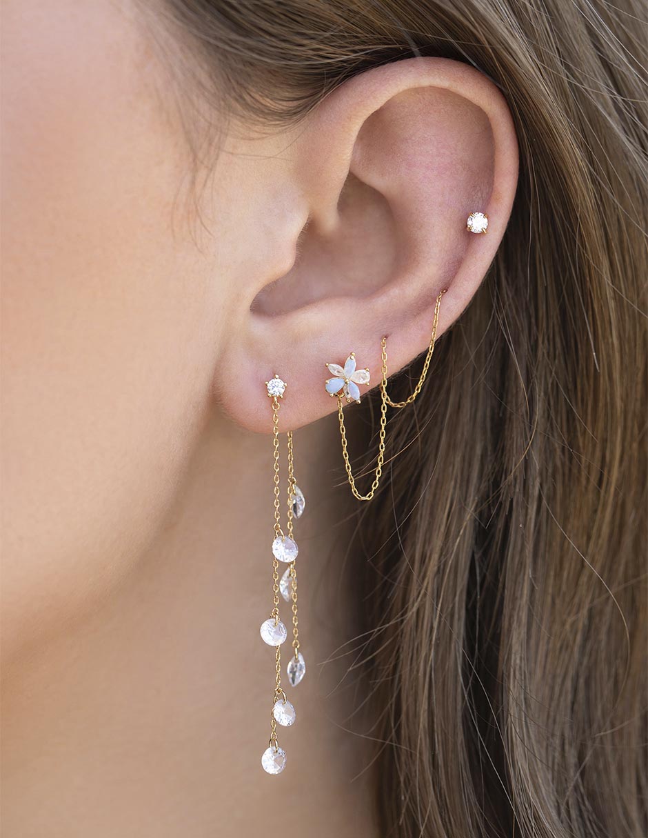 Aretes 18 K con acabado chapa de oro 2