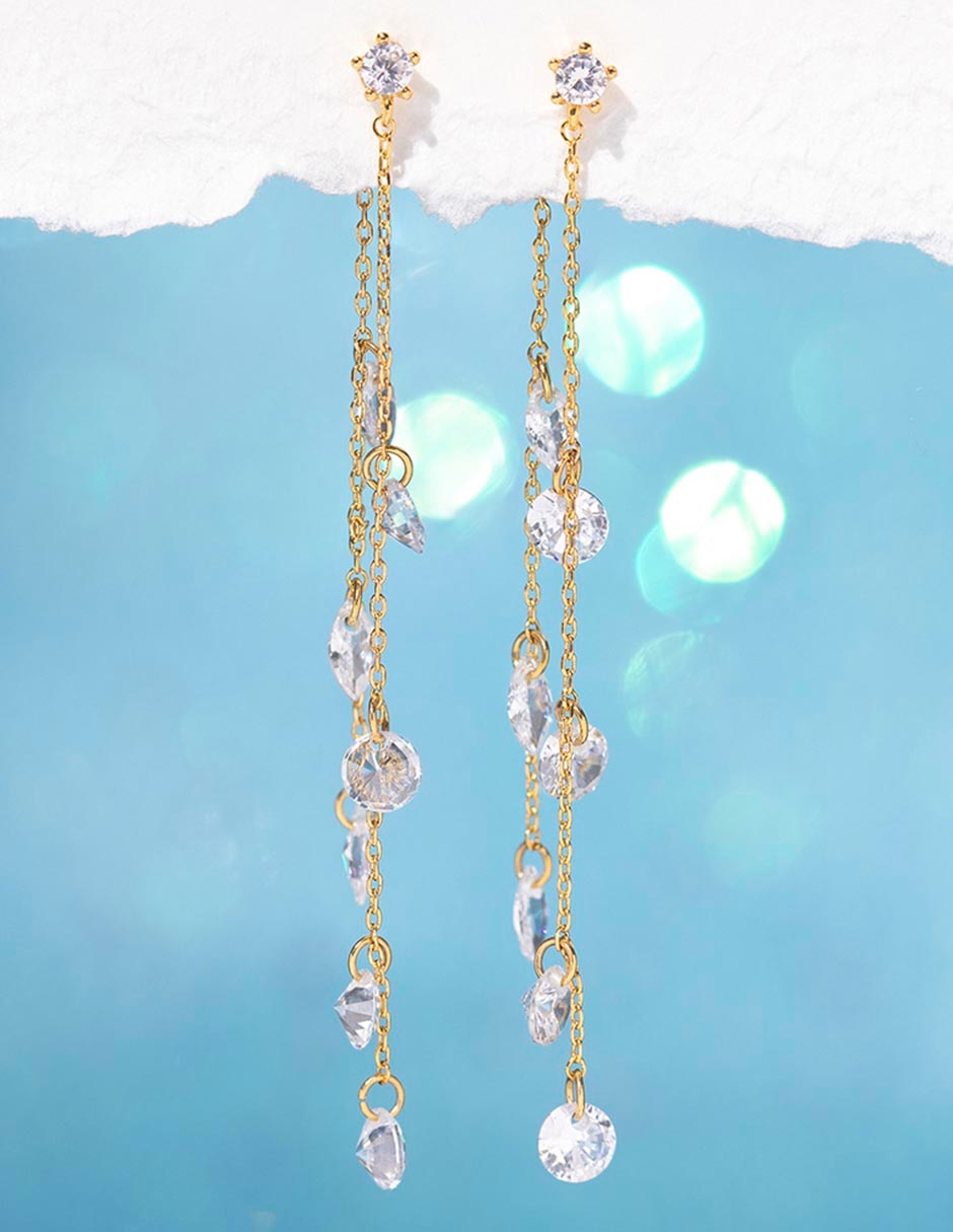 Aretes 18 K con acabado chapa de oro 3