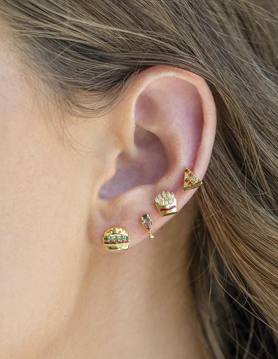 Aretes 18 K con acabado chapa de oro 2
