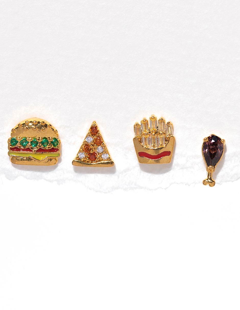 Aretes 18 K con acabado chapa de oro 3
