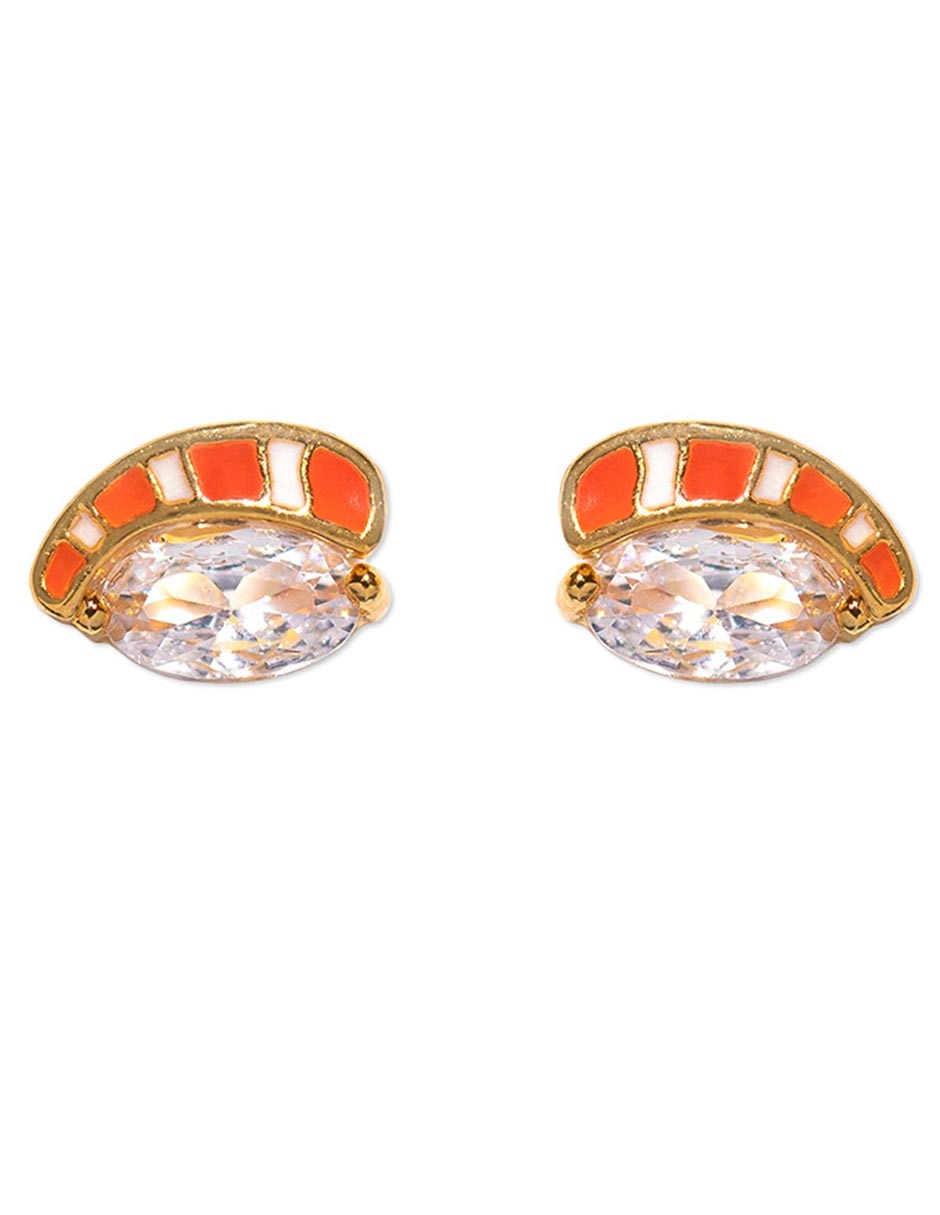 Aretes 18 K con acabado chapa de oro