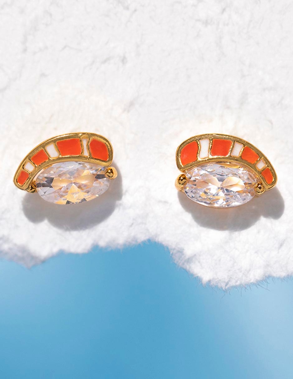 Aretes 18 K con acabado chapa de oro 3