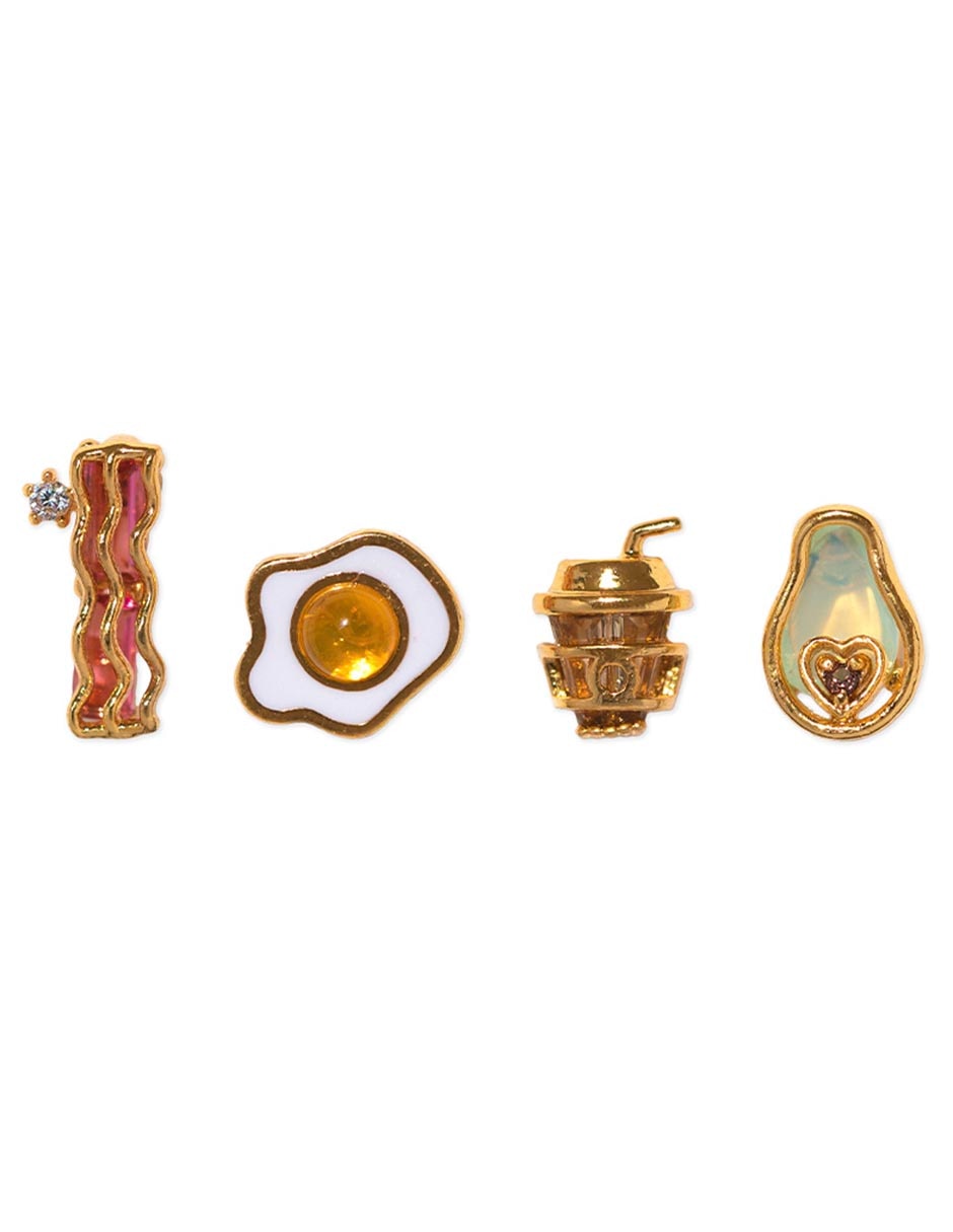 Set de aretes 18 K con acabado chapa de oro