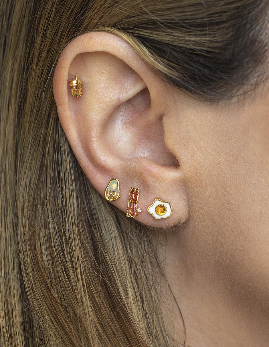 Set de aretes 18 K con acabado chapa de oro 2