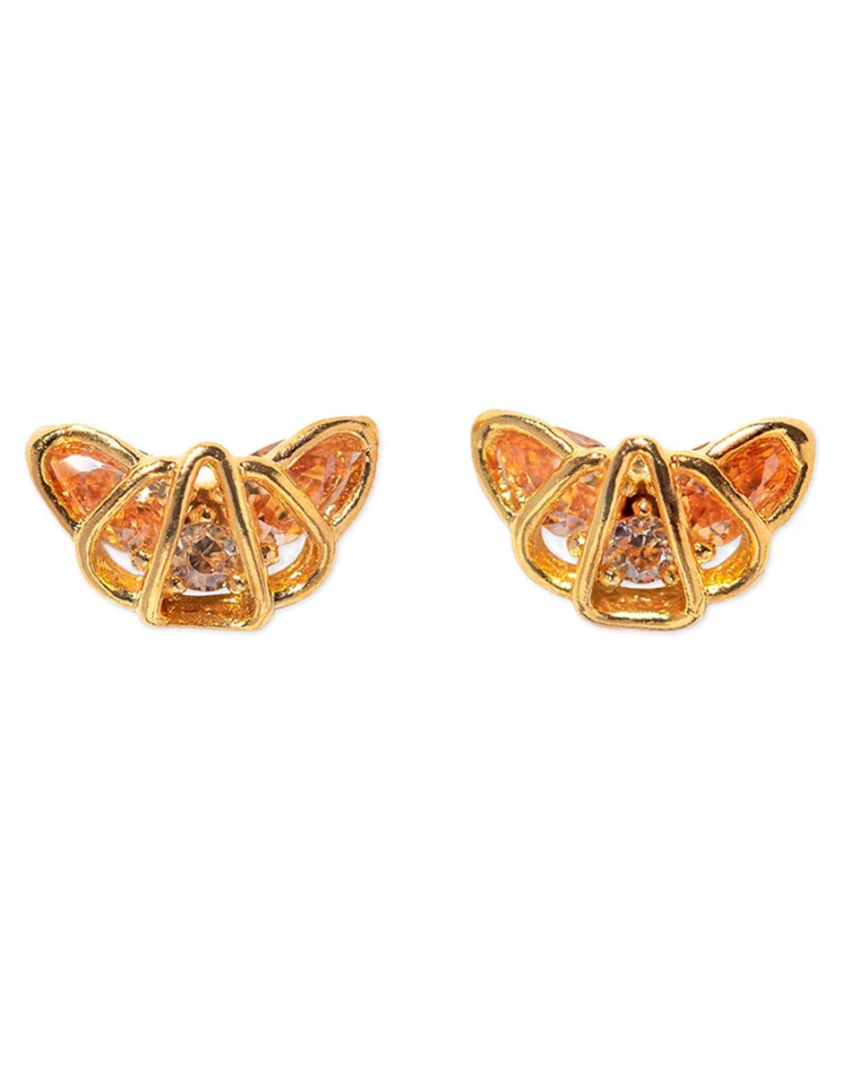 Aretes 18 K con acabado chapa de oro