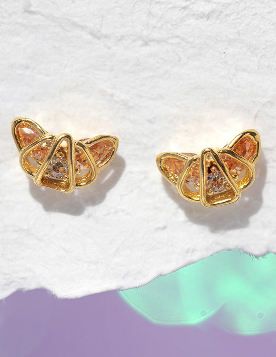Aretes 18 K con acabado chapa de oro 3